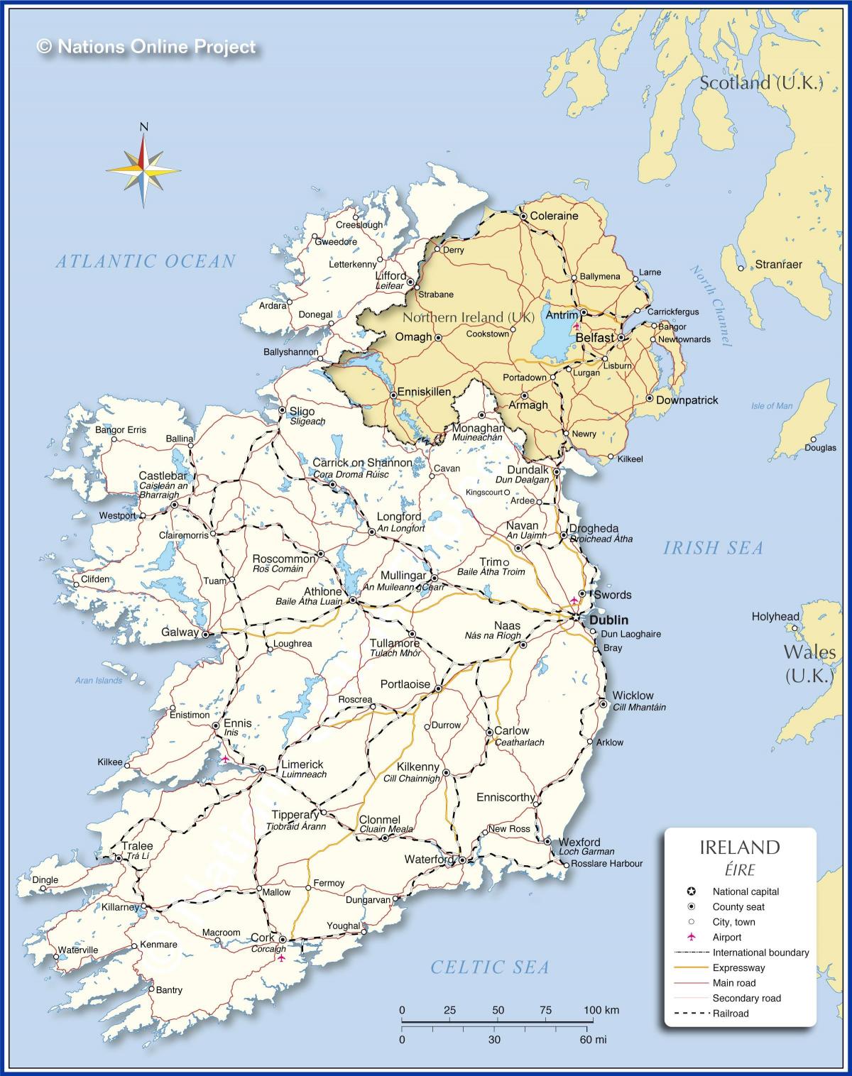 Mappa del paese Irlanda